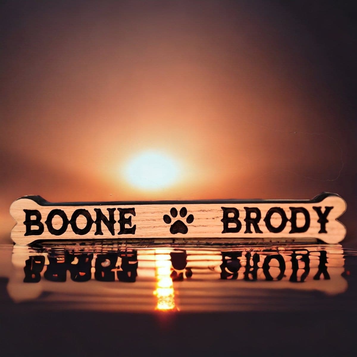 Pet Sign Dog Bone Wood Carved Sign Dog cat pet signs personalized pet - Hats Signs Patches 3D printing Engraving