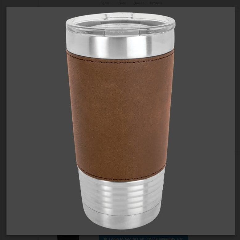 Polar Camel 20 oz. Leatherette Tumbler with Clear Lid Personalized