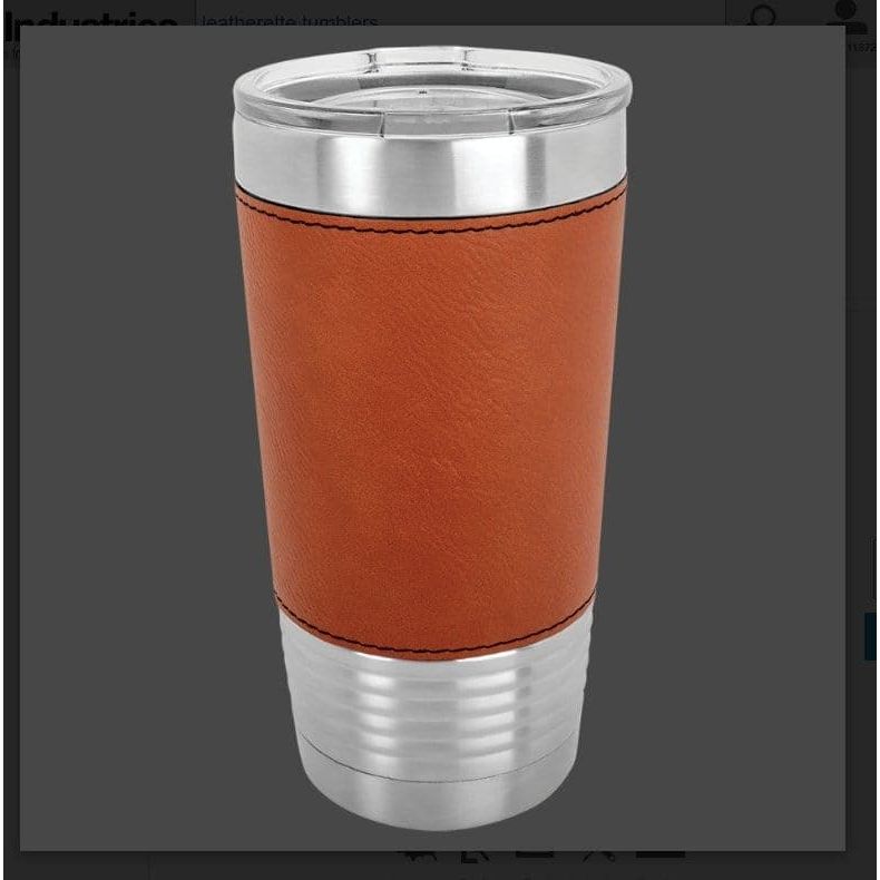 Polar Camel 20 oz. Leatherette Tumbler with Clear Lid Personalized