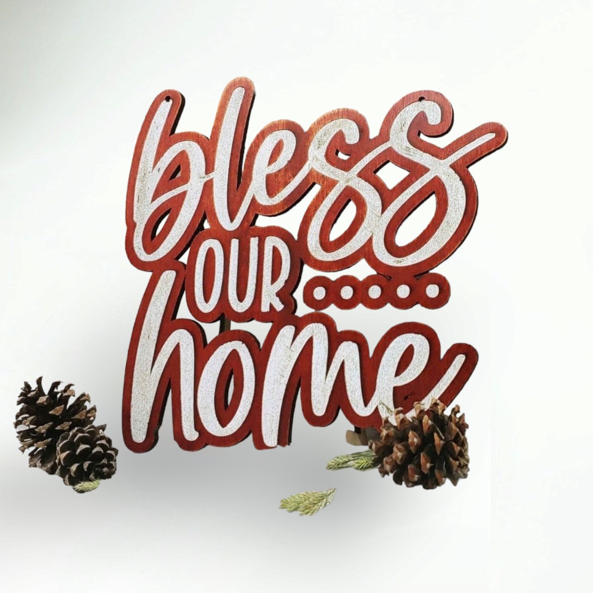 Rustic Bless Our Home Sign wood sign - Hats Signs Patches 3D printing Engraving