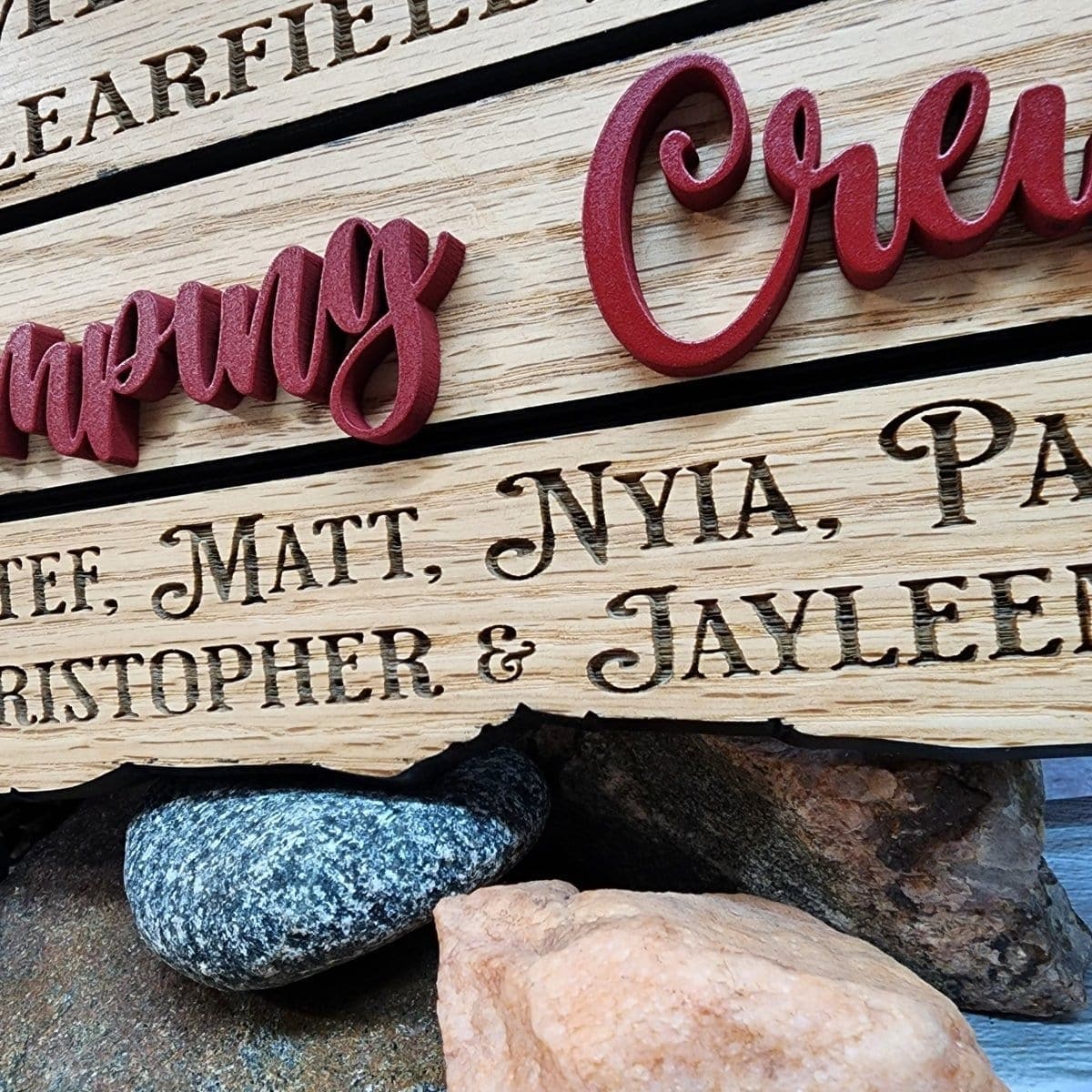 Wood Sign RV Site Camping Address Carved Personalized