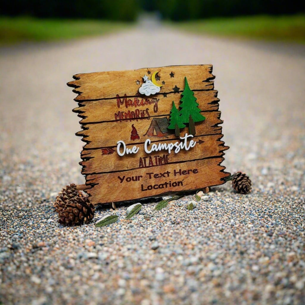 Rustic Wood RV Camping Sign