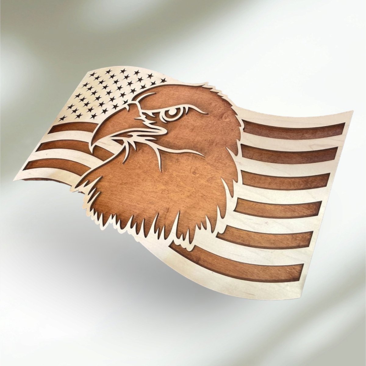 Sign Plaque featuring the 3D layered US Flag with an Eagle Awesome Gifts - Hats Signs Patches 3D printing Engraving