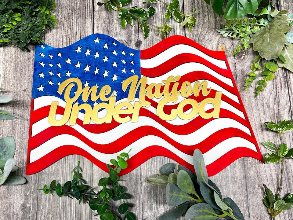 Sign Plaque featuring the 3D layered US Wavey Flag Awesome Gifts - Hats Signs Patches 3D printing Engraving