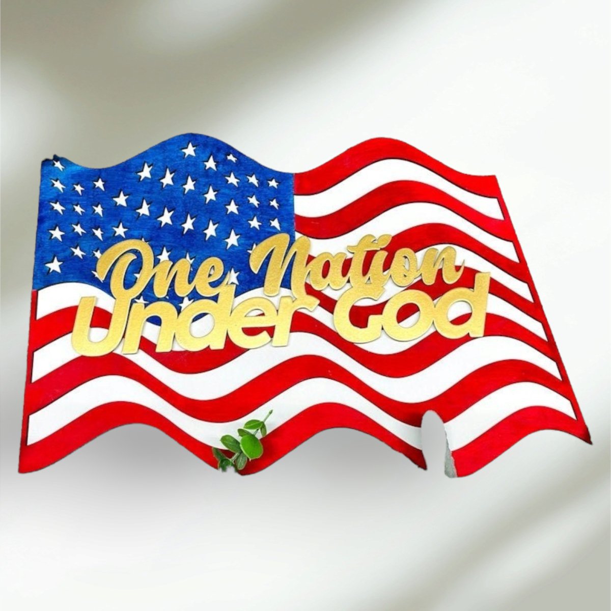 Sign Plaque featuring the 3D layered US Wavey Flag Awesome Gifts - Hats Signs Patches 3D printing Engraving