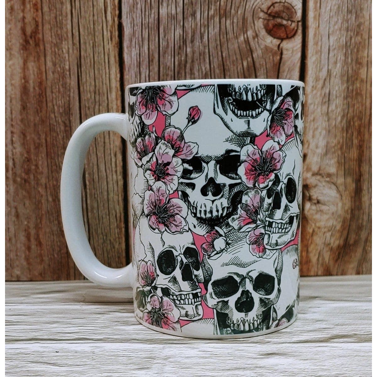 Skulls and Roses Coffee Tea Mug - Hats Signs Patches 3D printing Engraving