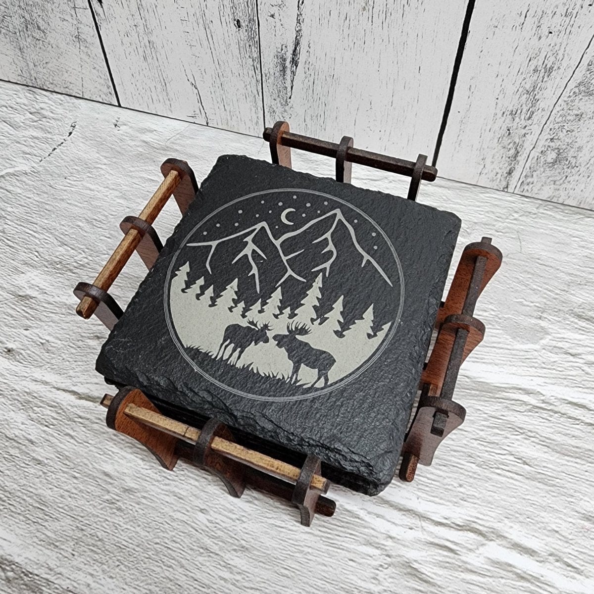 Slate Coaster Set with your choice of design or upload your own image to be engraved - Hats Signs Patches 3D printing Engraving