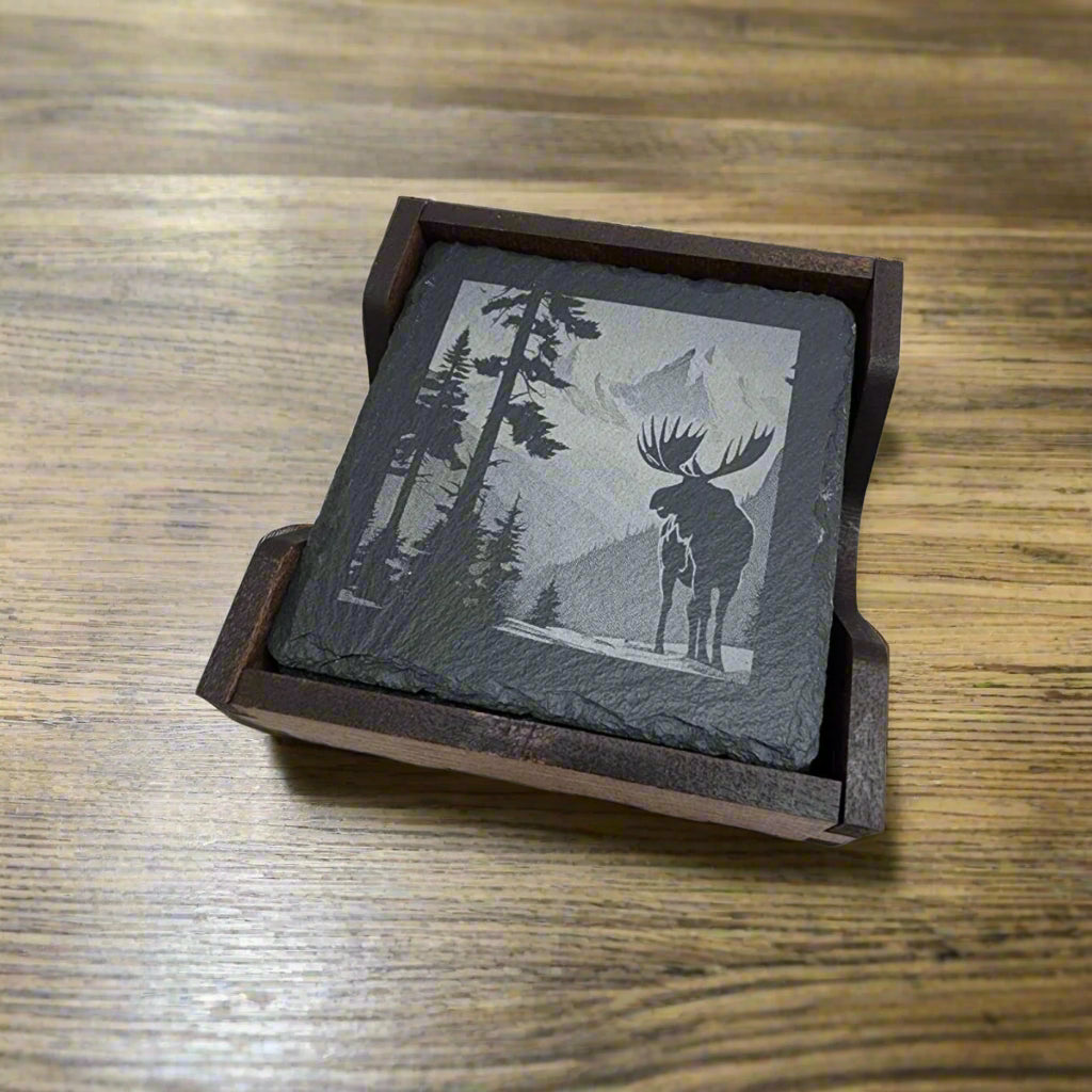 Slate or Ceramic Coaster set of 5 With your Monogram Name, Image or Logos Personalized