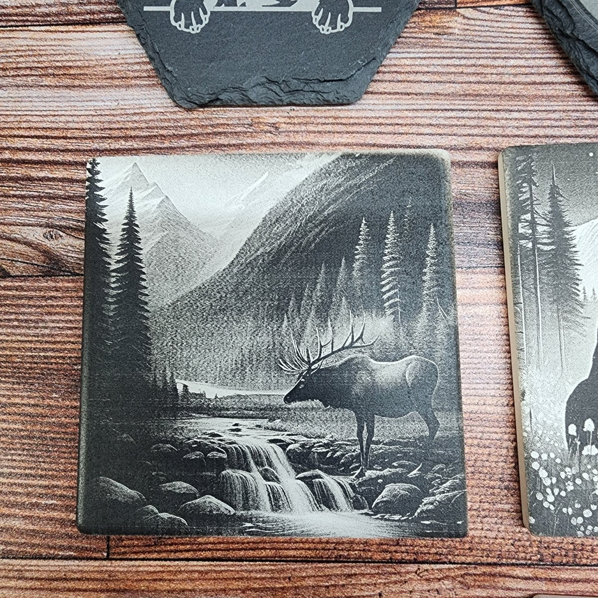Slate or Ceramic Coaster set of 5 With your Monogram Name, Image or Logos Personalized