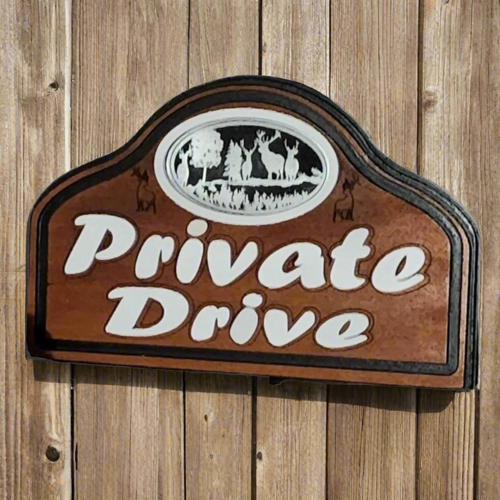 Wood Carved Lasered Sign with 3D Zinc Machined inlay personalized for you