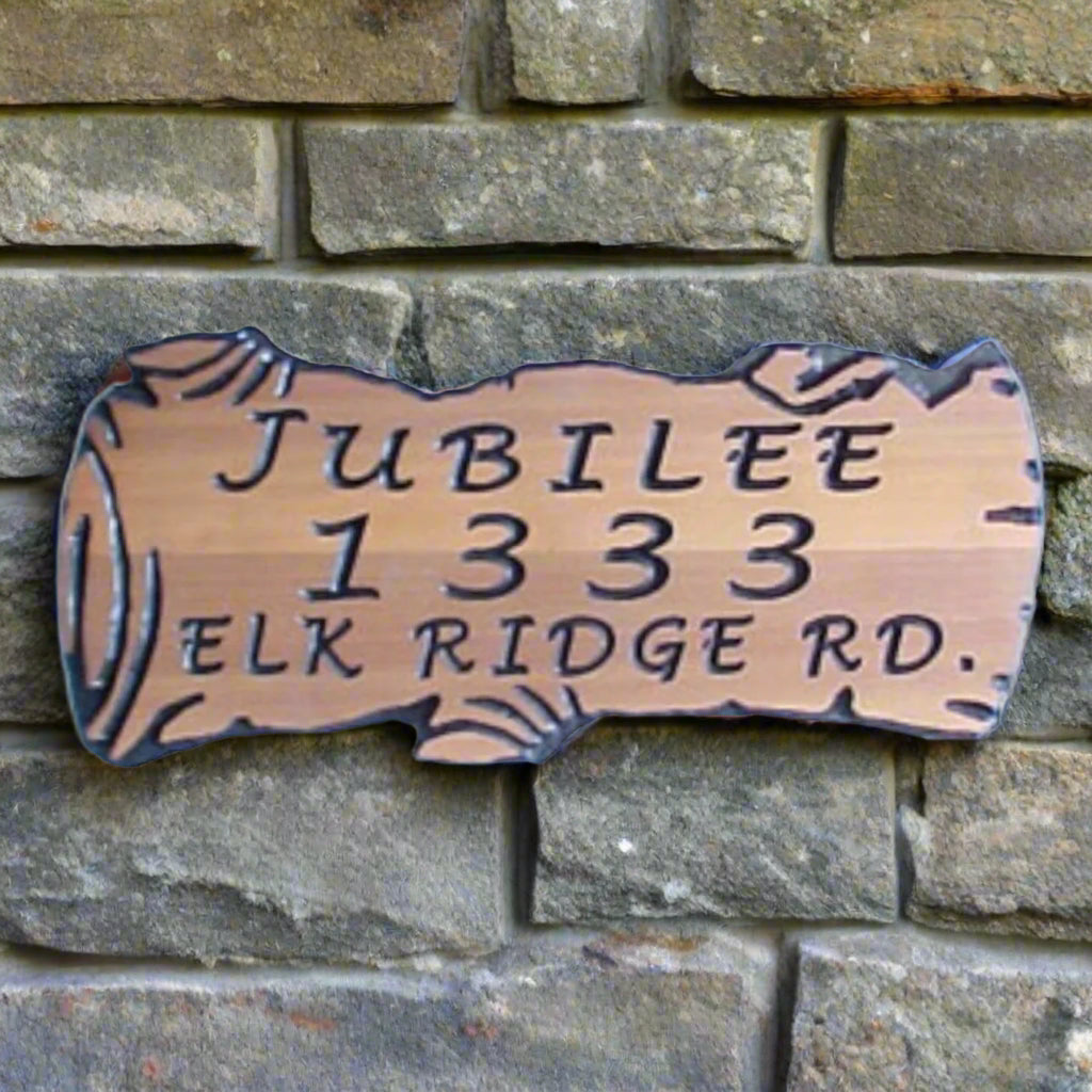 Wood Carved Log Sign Custom Wood Signs Address home Ranch RV Camping Signs