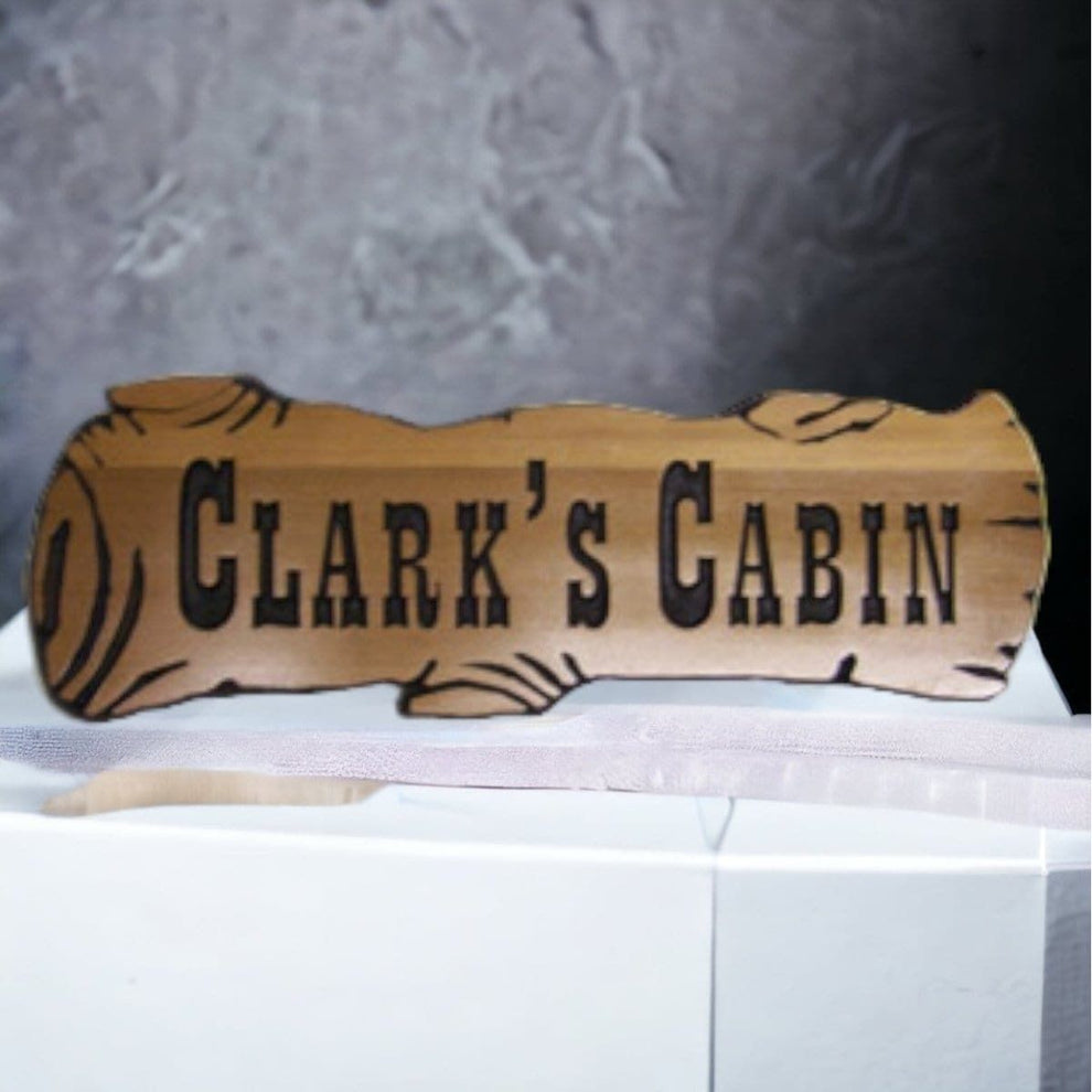 Log Tree Sign Wood Carved Log Sign Designed Just for you - ohyeafab llc