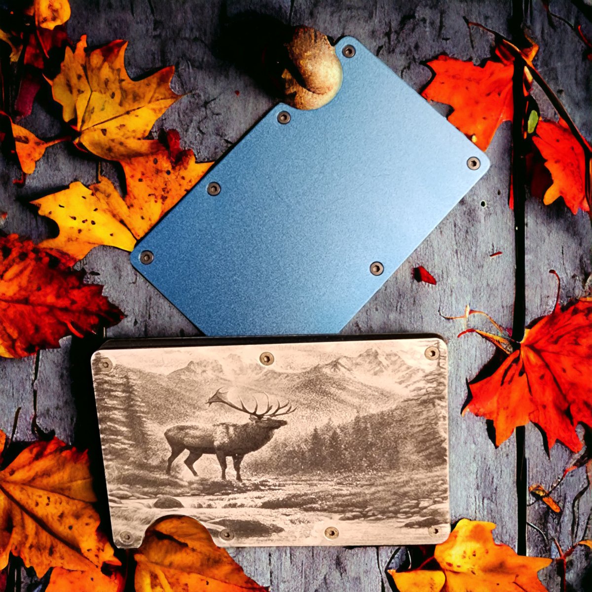 Wood Aluminum Credit Card Holder with Money Clip Great Gift for Boyfriend, Husband
