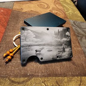 Wood Aluminum Credit Card Holder with Money Clip Great Gift for Boyfriend, Husband